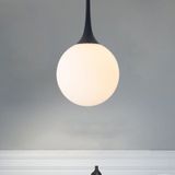 YWXLight Nordic Modern Hanging Lamp Glass Circle Ball Pendant Light With E27 Edison Bulb Perfect for Kitchen Dining Room Bedroom (Color:Black line Size: + Cold White)