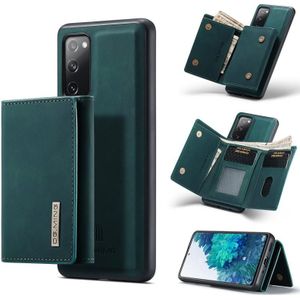 For Samsung Galaxy S20 FE DG.MING M1 Series 3-Fold Multi Card Wallet + Magnetic Back Cover Shockproof Case with Holder Function(Green)