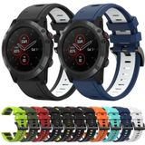 Voor Garmin Fenix 5 Plus 22 mm tweekleurige sport siliconen horlogeband (middernachtblauw + wit)