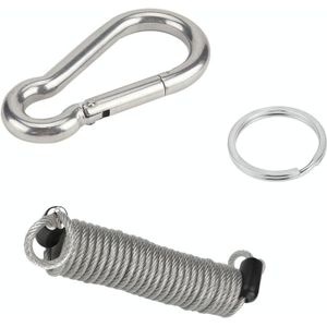 RV Trailer Spring Safety Rope Breakaway Cable  Safety Buckle Size:M8 x 80mm(Silver)