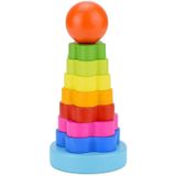 Kleurrijke Rainbow Jenga Tower column vroege onderwijs intellectueel hout speelgoed