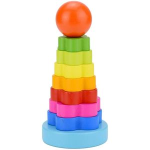 Kleurrijke Rainbow Jenga Tower column vroege onderwijs intellectueel hout speelgoed