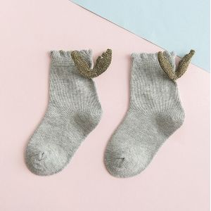 Girls Fashion Personality Wings Socks Baby Cotton Socks  Color:Light Gray(L)