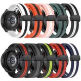 Voor Garmin Vivomove Sport 20 mm opvouwbare magnetische sluiting siliconen horlogeband (olijfgroen + zwart)