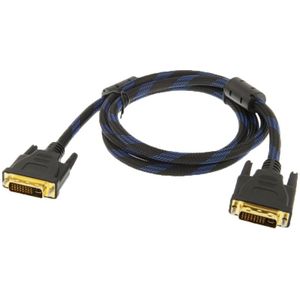 Nylon Netting Style DVI-I Dual Link 24+5 Pin Male to Male M / M Video Cable  Length: 1.5m