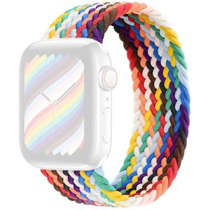 Metal Head Braided Nylon Replacement Watchbands  Size: L 155mm For Apple Watch Series 6 & SE & 5 & 4 40mm / 3 & 2 & 1 38mm(Rainbow Colors)