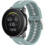 Voor Suunto 9 Piek Universele Kleurrijke Gat Siliconen Vervanging Strap Horlogeband (Rock Cyan White)