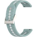 Voor Suunto 9 Piek Universele Kleurrijke Gat Siliconen Vervanging Strap Horlogeband (Rock Cyan White)