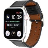For Apple Watch Series 5 & 4 44mm / 3 & 2 & 1 42mm Modern Style Buckle Genuine Leather Strap(Black)