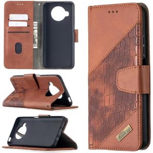 For Xiaomi Mi 10T Lite 5G Matching Color Crocodile Texture Horizontal Flip PU Leather Case with Wallet & Holder & Card Slots(Brown)
