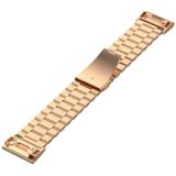 For Garmin Fenix5/Forerunner935/Garmin Approach S60 Stainless Steel Three Strains Of Metal Replacement Quick Release Strap(rose gold)