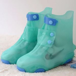 Kinderen Regenlaars Cover Waterdichte Anti-Slip Regenlaars Cover Verdikte Siliconen Regenlaarzen  Maat: 34-35 (Mint Green)