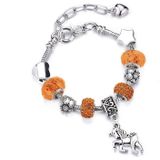 2 PCS Crystal Unicorn Bracelet DIY Handmade Jewelry Female Child Snake Bone Bracelet Length:14cm(SL168 Orange)