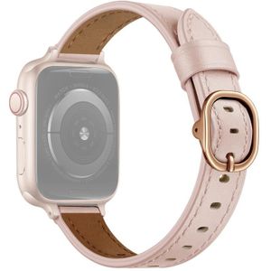 14mm lederen band horlogeband voor Apple Watch Series 7 41mm / 6 & SE & 5 & 4 40mm / 3 & 2 & 1 38mm (Pink)