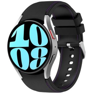 Voor Samsung Galaxy Watch 6 / 6 klassieke lederen siliconen horlogeband (zwart + paars)