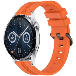 Voor Huawei Watch GT3 46 mm 22 mm concave gestreepte siliconen horlogeband