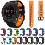Voor Garmin Fenix 7x 26mm Silicone Sports Two-Color Watch Band (Orange+Black)