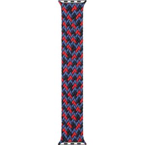 Mixed Color Nylon Braided Single Loop Replacement Watchbands For Apple Watch Series 6 & SE & 5 & 4 44mm / 3 & 2 & 1 42mm  Size:S(Red Camouflage)