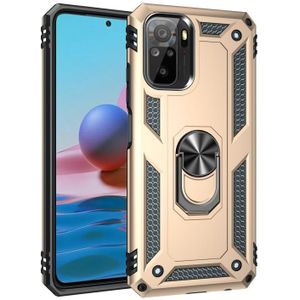 For Xiaomi Redmi Note 10 / Note 10s Shockproof TPU + PC Protective Case with 360 Degree Rotating Holder(Gold)