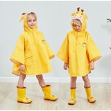 Children Raincoat Boys And Girls Split Cloak Three-Dimensional Cartoon Breathable Raincoat  Size: M(Yellow)