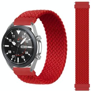 For Samsung Galaxy Watch 46mm Adjustable Nylon Braided Elasticity Replacement Strap Watchband  Size:135mm(Red)