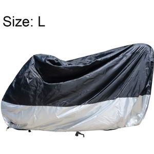 210D Oxford Cloth Motorcycle Electric Car Rainproof Dust-proof Cover  Size: L (Black Silver)