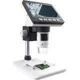 50X-1000X 1080P Portable Electronic Digital Desktop Microscope with LED Light  Support Micro SD Card (32GB Max) (White)