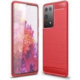 For Samsung Galaxy S30 Ultra Brushed Texture Carbon Fiber TPU Case(Red)