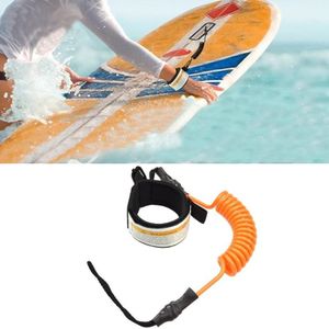 Surf Bodyboard Safety Hand Rope TPU Surfboard Paddle Towing Rope  The Length After Stretching: 1.6m(Orange)