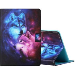 For 7 inch Tablet PC Universal Colored Drawing Horizontal Flip Leather Case with Holder & Card Slots(Wolf)