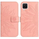 Voor Samsung Galaxy A42 5G Skin Feel Sun Flower Pattern Flip lederen telefoonhoes