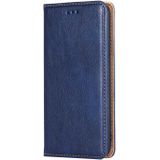 For iPhone 12 Pro Max PU + TPU Gloss Oil Solid Color Magnetic Horizontal Flip Leather Case with Holder & Card Slot & Wallet(Blue)