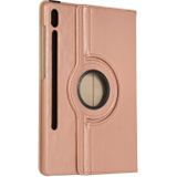 For Samsung Galaxy Tab S7 FE T730 Litchi Texture Horizontal Flip 360 Degrees Rotation Leather Case with Holder(Rose Gold)