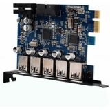 ORICO PVU3-5O2I USB3.0 * 5 + 20Pin Slot * 1 PCI Express Card for Desktop  5Gbps Superspeed Data Transmission(Black)