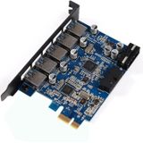 ORICO PVU3-5O2I USB3.0 * 5 + 20Pin Slot * 1 PCI Express Card for Desktop  5Gbps Superspeed Data Transmission(Black)