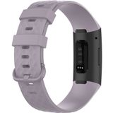 22mm Color Buckle TPU Wrist Strap Watch Band for Fitbit Charge 4 / Charge 3 / Charge 3 SE(Light Purple)