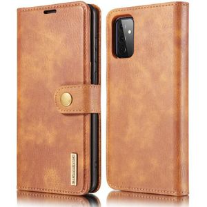 For Samsung Galaxy A72 5G DG.MING Crazy Horse Texture Flip Detachable Magnetic Leather Case with Holder & Card Slots & Wallet(Brown)