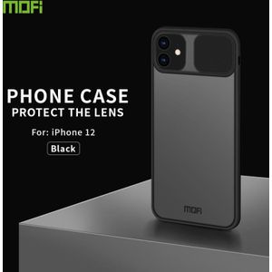 For iPhone 12 MOFI Xing Dun Series Translucent Frosted PC + TPU Privacy Anti-glare Shockproof All-inclusive Protective Case(Black)