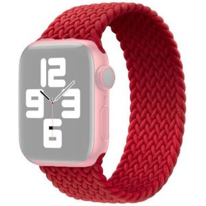 Nylon Single-turn Braided Watchband For Apple Watch Series 6 & SE & 5 & 4 40mm / 3 & 2 & 1 38mm  Length:S 130mm(Red)