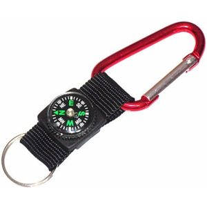 5 PCS Outdoor Aluminum Alloy Mini Practical Carabiner with Compass & Key Ring  Random Color Delivery