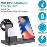 Q12 3 in 1 Quick Wireless Charger for iPhone  Apple Watch  AirPods and other Android Smart Phones(Grey)