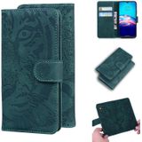 For Motorola Moto E (2020) / Moto E7 Tiger Embossing Pattern Horizontal Flip Leather Case with Holder & Card Slots & Wallet(Green)