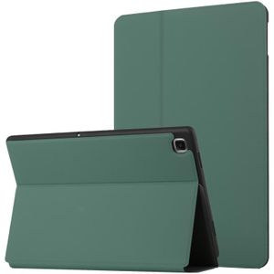 Voor Samsung Galaxy Tab A7 Lite 8.4 T220 / T225 Dual-vouwen Horizontale Flip Tablet Leren Case met Houder (Dark Green)