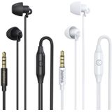 REMAX RM-208 In-Ear Stereo Sleep Earphone with Wire Control + MIC  Support Hands-free(White)