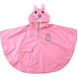 Children Raincoat Boys And Girls Split Cloak Three-Dimensional Cartoon Breathable Raincoat  Size: L(Pink)
