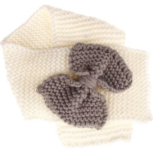 Autumn Winter Girls Warm Knitted Bowknot Scarves(White)