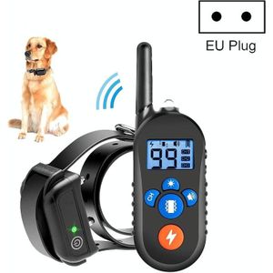 800m Remote Control Electric Shock Bark Stopper Vibration Warning Pet Supplies Electronic Waterproof Collar Dog Training Device  Style:556-1(EU Plug)