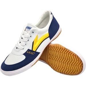 Recreatieve sport training sneakers pees-zolen antiseed canvas schoenen  maat: 40/250 (wit geel)