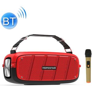 HOPESTAR A20 Pro TWS Portable Outdoor Waterproof Subwoofer Bluetooth Speaker with Microphone  Support Power Bank & Hands-free Call & U Disk & TF Card & 3.5mm AUX (Red)