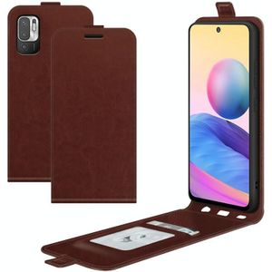 For Xiaomi Redmi Note 10 5G R64 Texture Single Vertical Flip Leather Protective Case with Card Slots & Photo Frame(Brown)